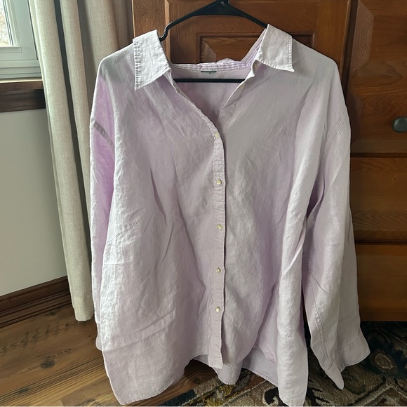 Light Purple Button-Up Blouse - Picture 3 of 5
